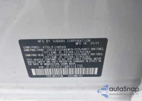 2021 Subaru Crosstrek Sport from USA, damaged, VIN JF2GTHSC5MH314795